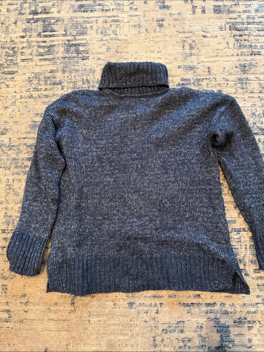 Banana Republic Navy Blue Heathered Turtleneck Sweater